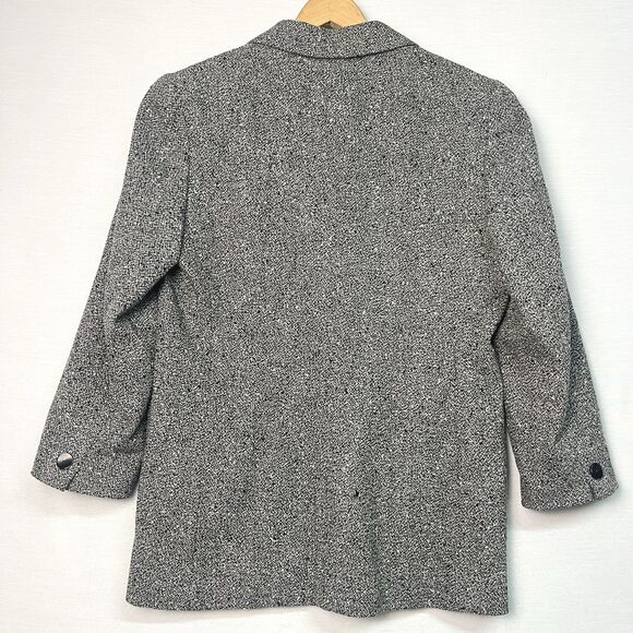 VTG Pendleton Classic Womans Size 8 Gray Black Tweed Wool Blazer Jacket - Picture 2 of 10